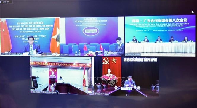 越南各部门、地方与中国广东省第八次合作协调会议以视频方式举行 hinh anh 1