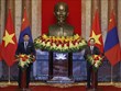 越南国家主席武文赏与蒙古国总统乌赫那·呼日勒苏赫举行会谈