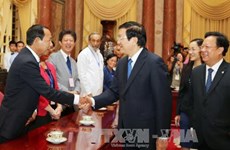 越南国家主席张晋创会见参加第七届亚太地区声援古巴大会代表团