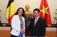 越南政府副总理兼外长范平明会见比利时参议长和冰岛外交兼外贸部长