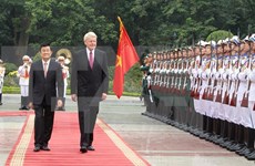 越南国家主席张晋创同冰岛总统格里姆松举行会谈