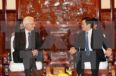 越南国家主席张晋创同意大利总统塞尔焦•马塔雷拉举行会谈