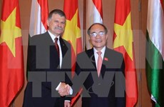 越南国会主席阮生雄与匈牙利国会主席克韦尔举行会谈