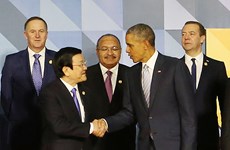 张晋创主席会见出席2015年APEC峰会的各国领导人