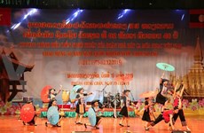 越南艺术代表团举行文艺演出庆祝老挝国庆40周年