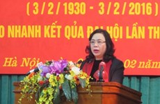 越南河内市委给主要干部举行越共十二大结果宣介会