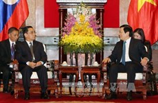 越南国家主席张晋创会见老挝总理通辛·坦马冯
