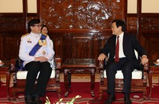 越南国家主席张晋创接受四国新任驻越大使递交国书