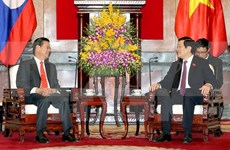 越南国家主席张晋创会见老挝政府副总理宋沙瓦·凌沙瓦