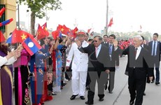 老挝人民革命党中央总书记、国家主席本扬·沃拉吉向越南党和国家领导人致感谢电