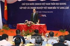 越南国家主席陈大光会见老挝越南投资商