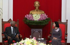 越共中央民运部部长张氏梅会见印度共产党代表团
