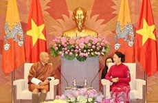 越南国会主席阮氏金银会见不丹议会议长吉格梅·章波