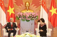 越南国会主席阮氏金银会见新加坡副总理张志贤