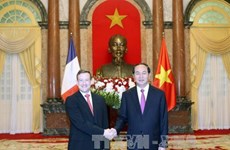 越南国家主席陈大光接受七国新任驻越大使递交国书