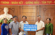 旅居老挝越南人为中部灾民捐款