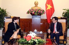 越南政府副总理兼外交部长范平明会见意大利驻越南大使