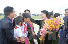 越南国会主席阮氏金银会见旅居柬埔寨越南侨胞