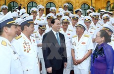 越南国家主席陈大光接见海上胡志明小道老战士代表团