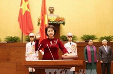 越南第十四届国会主席阮氏金银正式宣誓就职（组图）