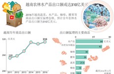 2016年越南农林水产品出口额或达310亿美元 