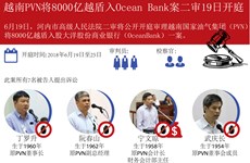 图表新闻：越南PVN将8000亿越盾入股Ocean Bank案二审19日开庭