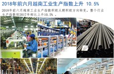 图表新闻：2018年前六月越南工业生产指数上升10.5%