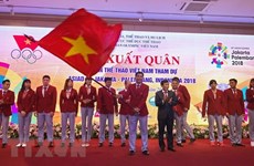 2018年亚运会越南体育代表团出征仪式在河内隆重举行