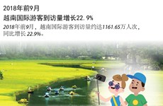 图表新闻：2018年前9月越南国际游客到访量增长22.9%