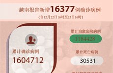 图表新闻：越南报告新增16377例确诊病例 新增死亡病例280例