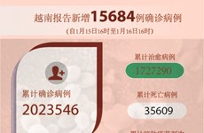图表新闻：越南报告新增15684例确诊病例 新增死亡病例129例