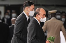 越南国家主席阮春福出席日本前首相安倍国葬