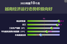 互动图表：2022年前10个月越南经济运行态势积极向好