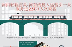 图表新闻：河内轻轨吉灵-河东线投入运营头一天服务近2.57万人次乘客