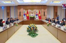 越南国会主席王廷惠与韩国国会议长金振杓举行会谈
