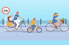 图表新闻：从2月1日起河内市试点推行自行车专用道