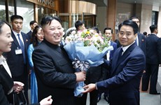 朝鲜最高领导人金正恩离开河内（组图）
