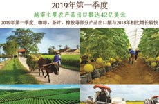 图表新闻：2019年第一季度越南主要农产品出口额达42亿美元
