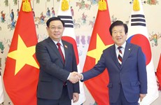 越南国会主席王廷惠与韩国国会议长朴炳锡举行会谈