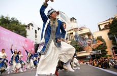 2019年河内日本樱花节的亮点 日本索朗祭舞蹈表演（组图）