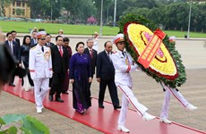 越南第十四届国会第七次会议：国会代表拜谒胡志明主席陵墓（组图）
