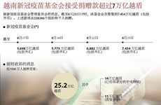 图表新闻：越南新冠疫苗基金会接受捐赠款超过7万亿越盾