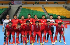 越南五人制足球队参加在中国举行的国际四强赛