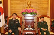 越南人民军总政治局领导会见韩国国防安全司令部参谋长