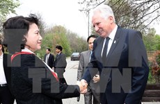 越南国会主席阮氏金银会见匈牙利国会副主席伊什特万•雅各布