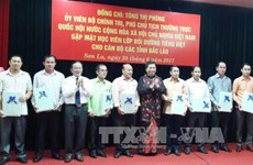 越南国会常务副主席丛氏放会见2017年老挝北部地区各省干部越南语培训班的学员