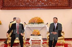越共中央总书记阮富仲会见柬埔寨参议院主席赛宗
