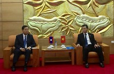 越南友好组织联合会领导会见老挝和平与团结委员会主席
