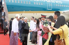 越共中央总书记阮富仲开始对缅甸进行国事访问