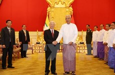 越共中央总书记阮富仲向缅甸总统吴廷觉致感谢电